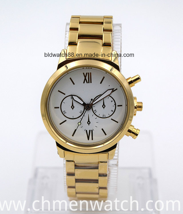 Best Gold Plated Stainless Steel Bracelet Wrist Watch for Man and Woman